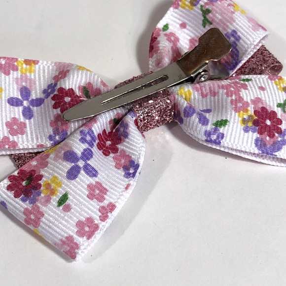 Hair Clip Barrette Lot Ribbon Bow New Coquette Pink Yellow White Lemon Flower - Picture 6 of 10